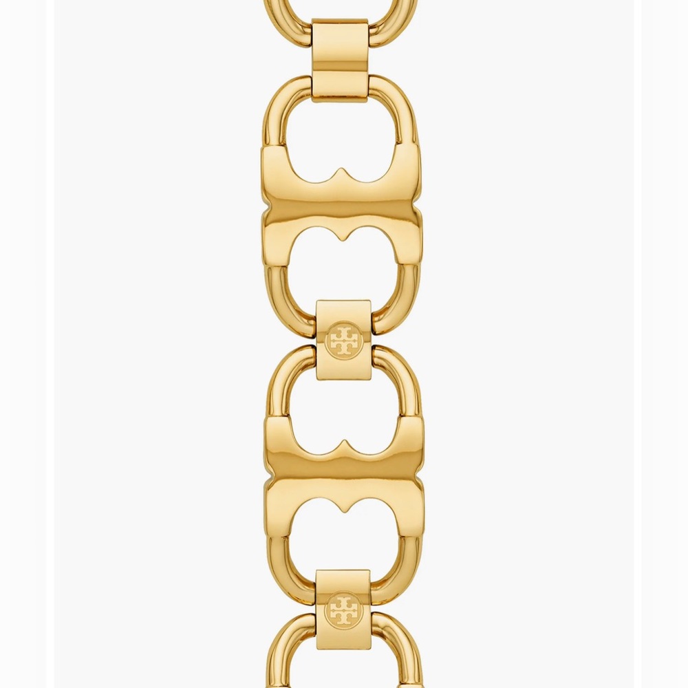 Tory Burch Double-T Link 20mm Apple Watchband in Gold Tone